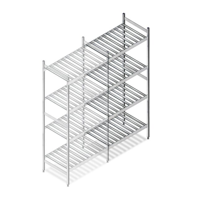 Hygienisches Regal 6811 1800x780x560 mm (HxBxT) 4 Ebenen Anbauregal