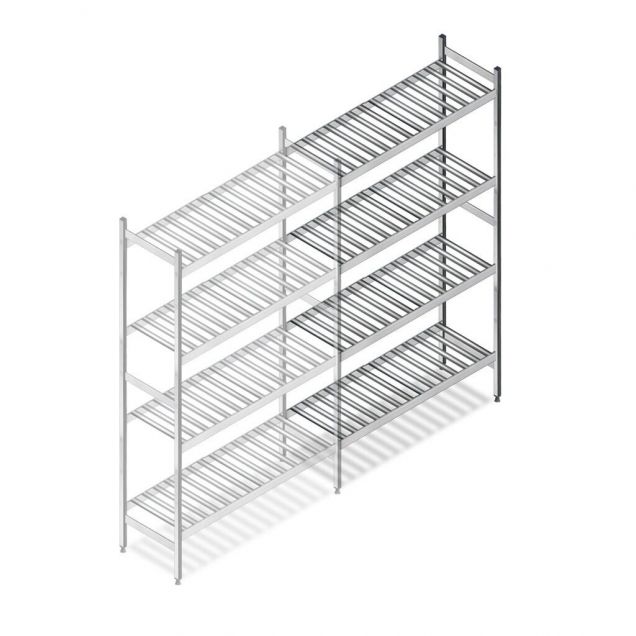 Hygienisches Regal 6811 1800x900x360 mm (hxbxt) 4 Ebenen Anbauregal