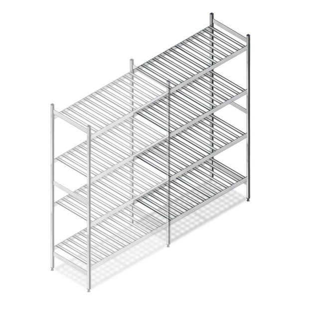 Hygienisches Regal 6811 1800x900x560 mm (HxBxT) 4 Ebenen Anbauregal