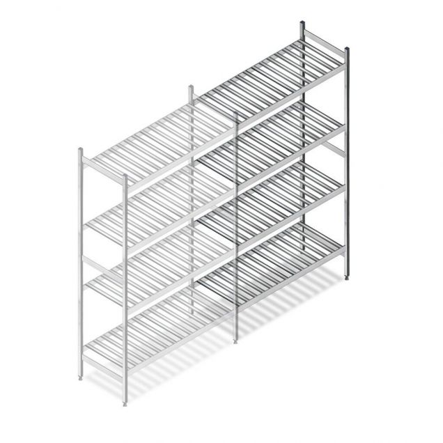 Hygienisches Regal 6811 1800x960x460 mm (hxbxt) 4 Ebenen Anbauregal