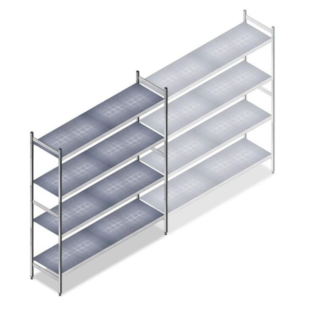 Hygienisches Regal 6622 1800x1080x460 mm (hxbxt) 4 Ebenen Anfangsregal