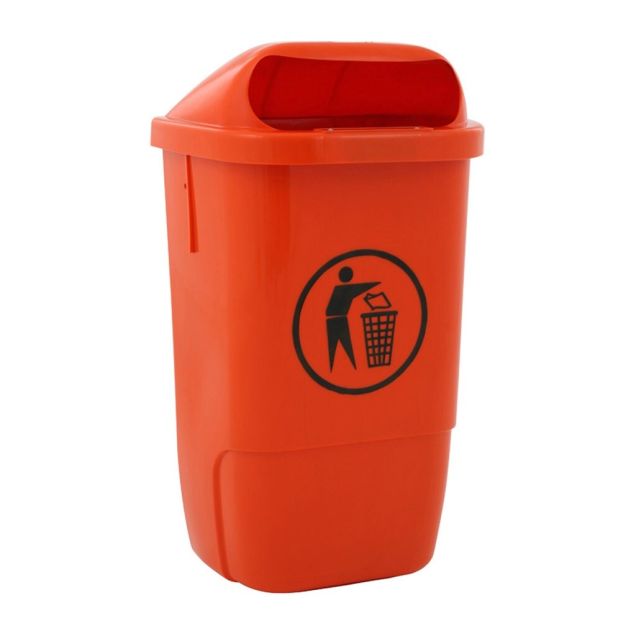 Kunststoff Außen-Abfallbehälter 50 Liter Orange