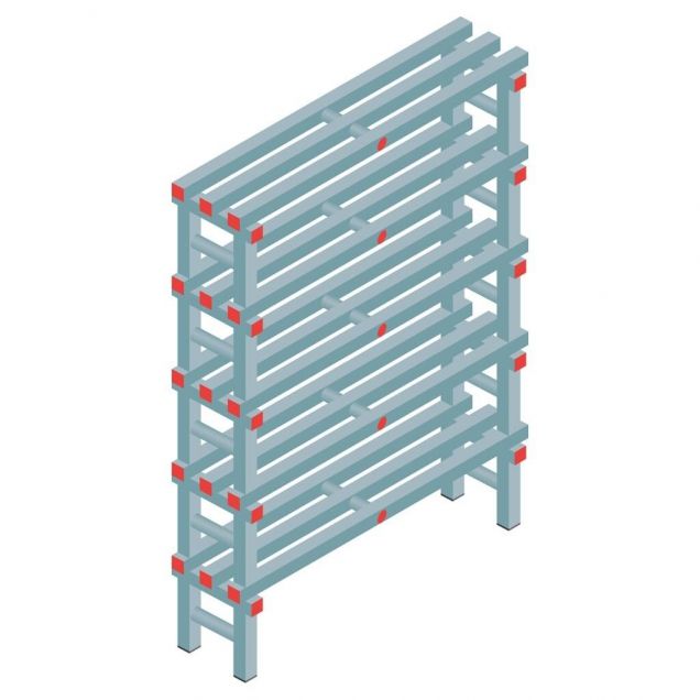 Kunststoffregal REA Euro 1450x1000x300 mm (hxbxt) 5 Ebenen