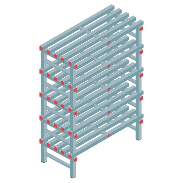 Kunststoffregal REA Euro Classic 1450x1000x500 mm (HxBxT) 5 Ebenen