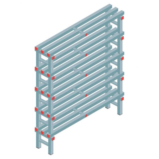 Kunststoffregal REA Euro 1450x1200x300 mm (hxbxt) 5 Ebenen