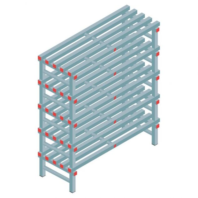 Kunststoffregal REA Euro 1450x1200x500 mm (hxbxt) 5 Ebenen