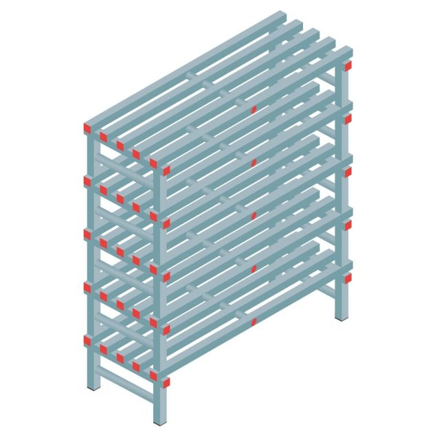 Kunststoffregal REA Euro Classic 1450x1200x500 mm (HxBxT) 5 Ebenen