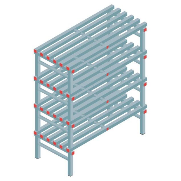 Kunststoffregal REA Euro Classic 1450x1200x600 mm (HxBxT) 4 Ebenen