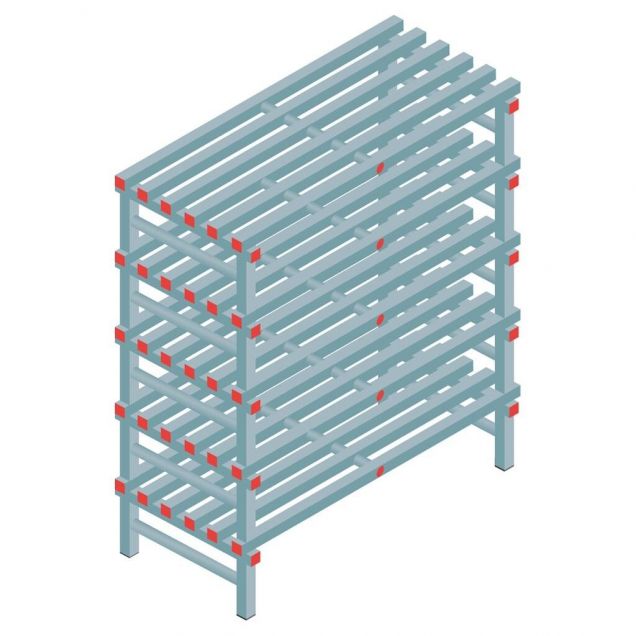 Kunststoffregal REA Euro 1450x1200x600 mm (hxbxt) 5 Ebenen