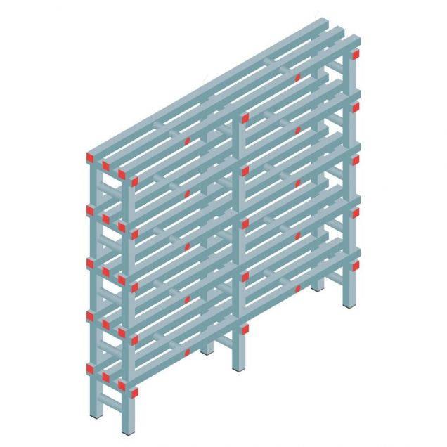 Kunststoffregal REA Euro 1450x1500x300 mm (hxbxt) 5 Ebenen