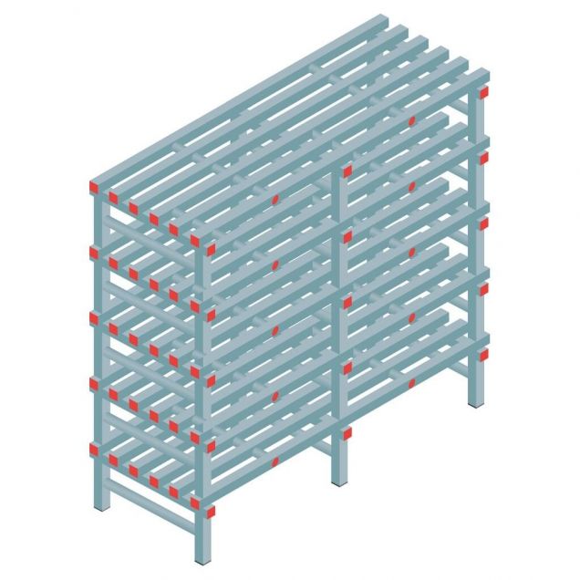 Kunststoffregal REA Euro 1450x1500x600 mm (hxbxt) 5 Ebenen