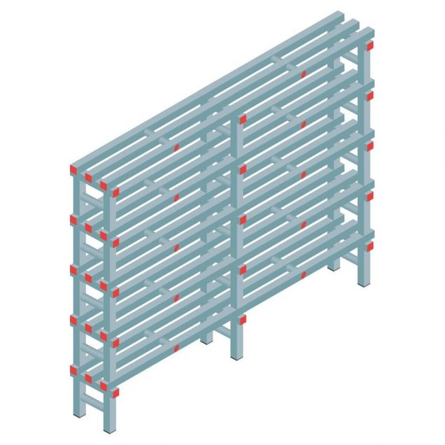 Kunststoffregal REA Euro 1450x1800x300 mm (hxbxt) 5 Ebenen