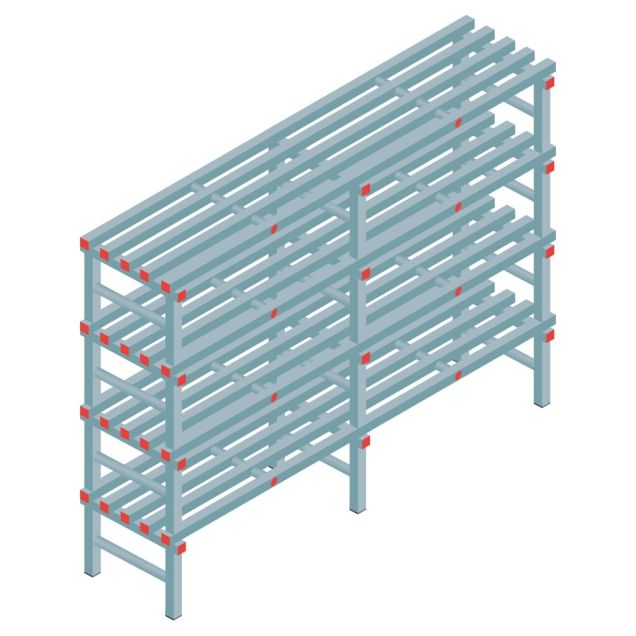Kunststoff-Regal REA Euro Classic 1450x1800x500 mm (HxBxT) 4 Ebenen