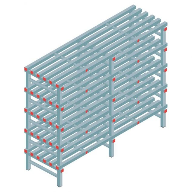 Kunststoffregal REA Euro 1450x1800x600 mm (hxbxt) 5 Ebenen
