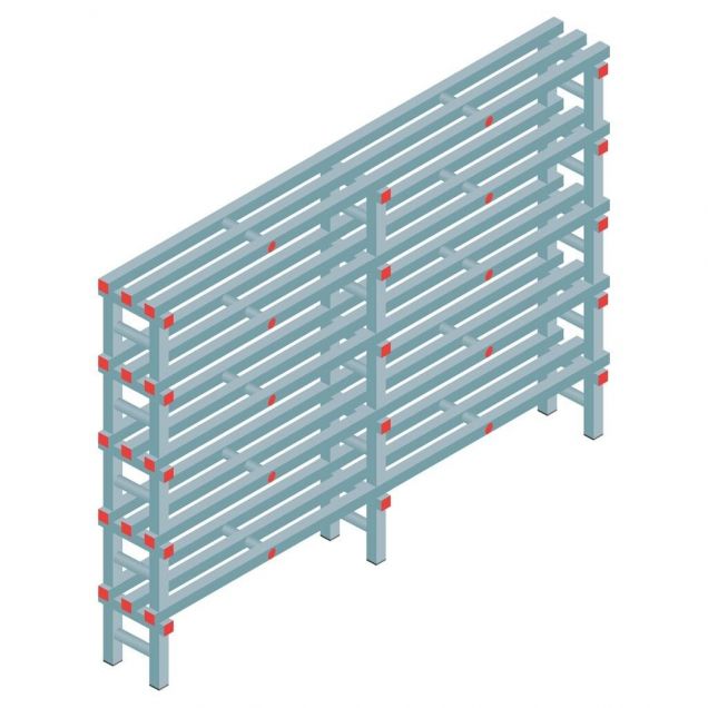 Kunststoffregal REA Euro 1450x2000x300 mm (hxbxt) 5 Ebenen