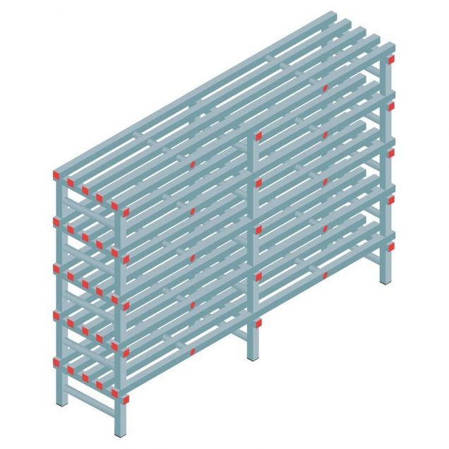 Kunststoffregal REA Euro 1450x2000x500 mm (hxbxt) 5 Ebenen