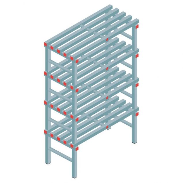 Kunststoffregal REA Euro 1600x1000x500 mm (hxbxt) 4 Ebenen