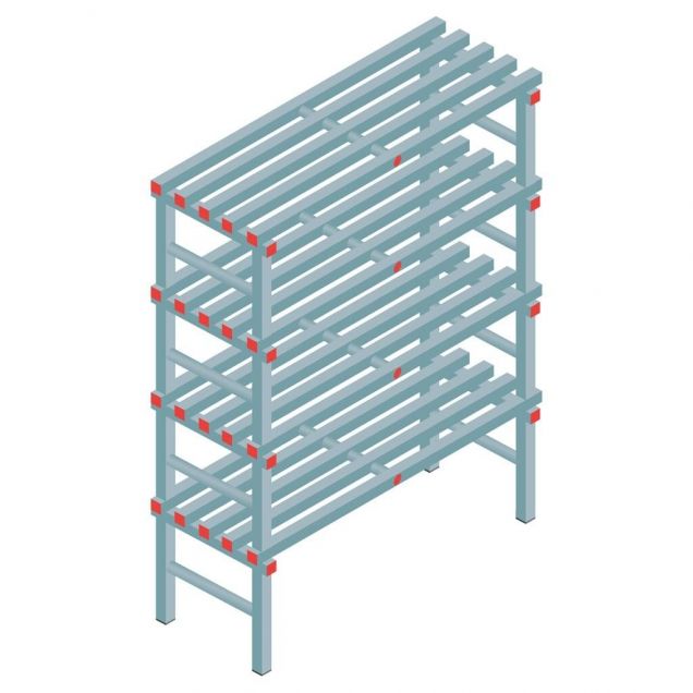 Kunststoffregal REA Euro 1600x1200x500 mm (hxbxt) 4 Ebenen