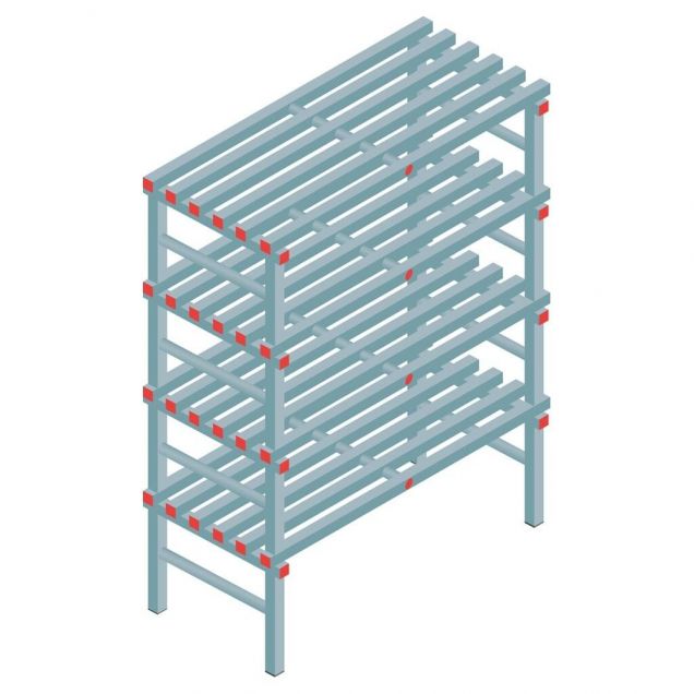 Kunststoffregal REA Euro 1600x1200x600 mm (hxbxt) 4 Ebenen