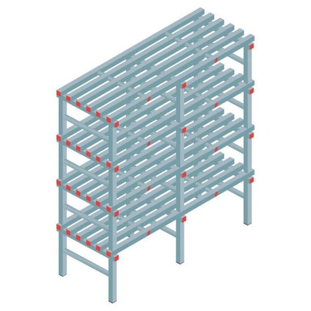 Kunststoffregal REA Euro 1600x1500x600 mm (hxbxt) 4 Ebenen