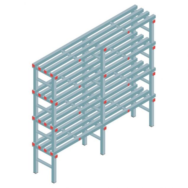 Kunststoffregal REA Euro 1600x1800x400 mm (hxbxt) 4 Ebenen
