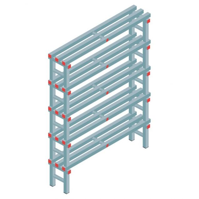 Kunststoffregal REA Euro 1650x1200x300 mm (hxbxt) 5 Ebenen