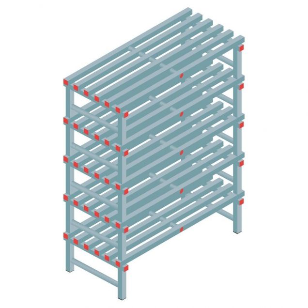 Kunststoffregal REA Euro 1650x1200x600 mm (hxbxt) 5 Ebenen