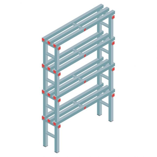 Kunststoffregal REA Euro 1750x1000x300 mm (hxbxt) 4 Ebenen