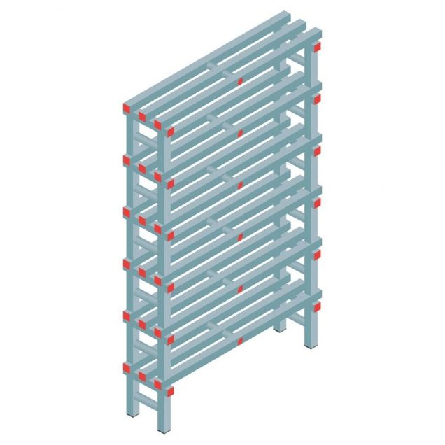 Kunststoffregal REA Euro 1750x1000x300 mm (hxbxt) 6 Ebenen