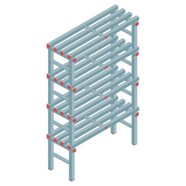 Kunststoffregal REA Euro 1750x1000x400 mm (hxbxt) 4 Ebenen