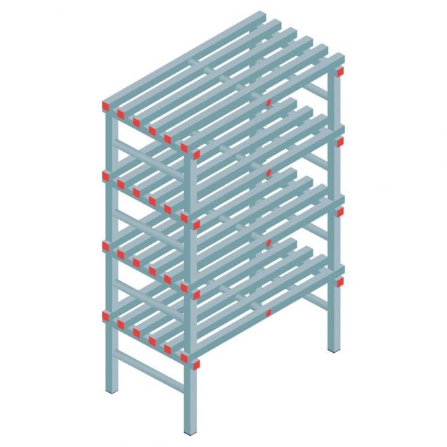 Kunststoffregal REA Euro 1750x1000x600 mm (hxbxt) 4 Ebenen