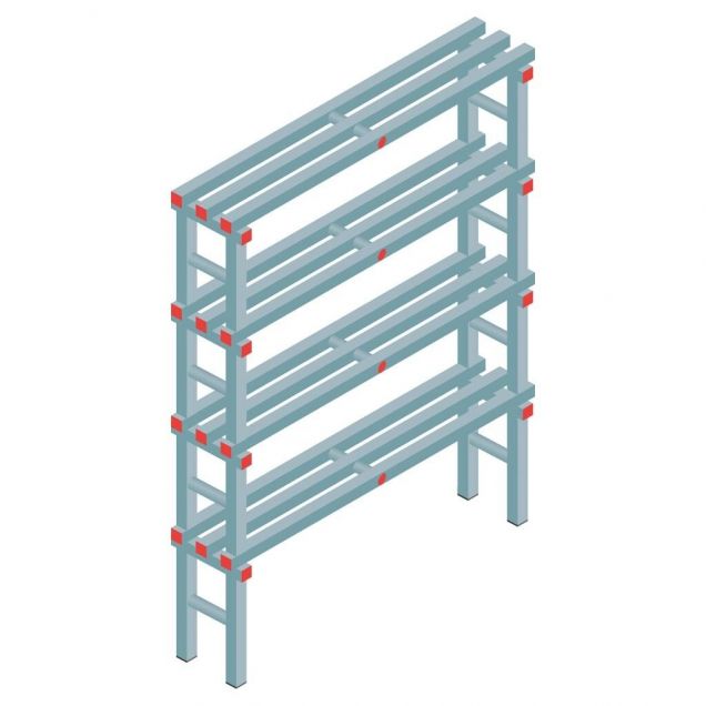 Kunststoff regal REA Euro 1750x1200x300 mm (hxbxt) 4 Ebenen