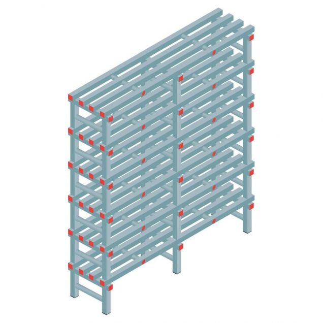Kunststoffregal REA Euro 1750x1500x400 mm (hxbxt) 6 Ebenen