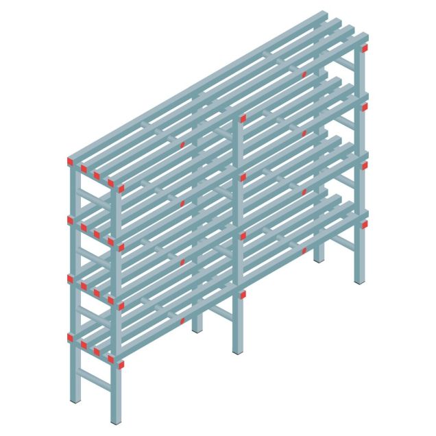 Kunststoffregal REA Euro Classic 1750x2000x400 mm (HxBxT) 4 Ebenen