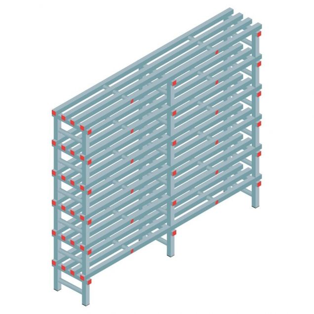 Kunststoffregal REA Euro 1750x2000x400 mm (hxbxt) 6 Ebenen