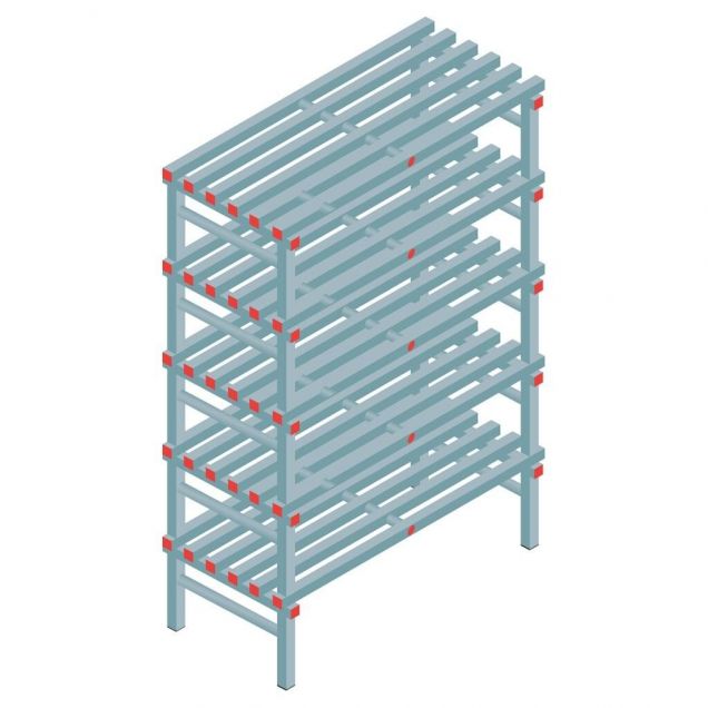 Kunststoffregal REA Euro 1850x1200x600 mm (hxbxt) 5 Ebenen