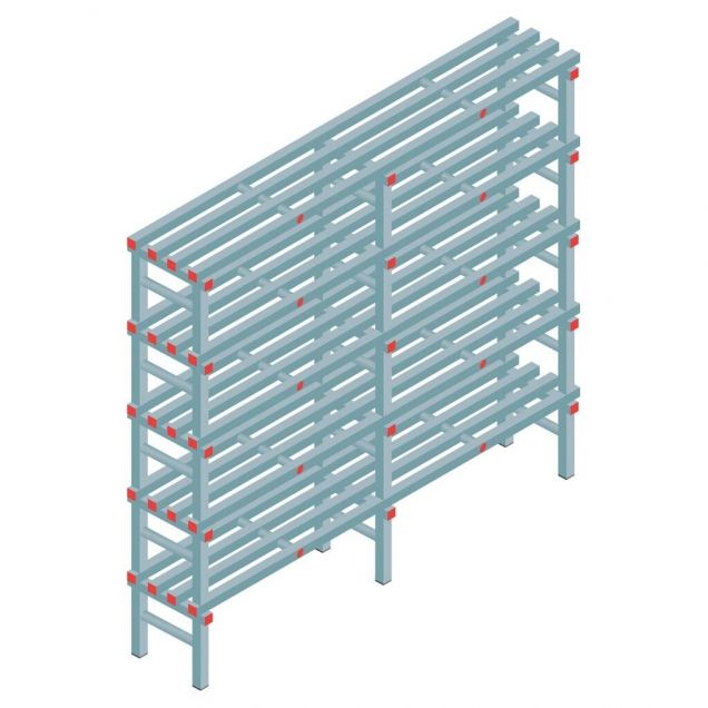 Kunststoffregal REA Euro 1850x2000x400 mm (hxbxt) 5 Ebenen
