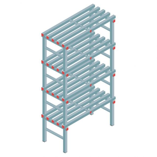 Kunststoffregal REA Euro 1900x1000x500 mm (hxbxt) 4 Ebenen