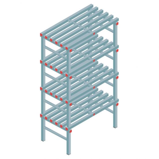 Kunststoffregal REA Euro 1900x1000x600 mm (hxbxt) 4 Ebenen