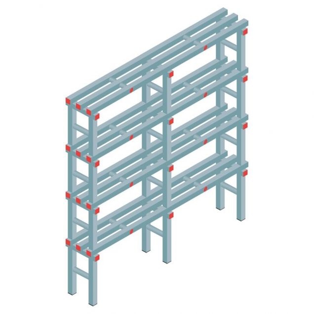 Kunststoffregal REA Euro 1900x1500x300 mm (hxbxt) 4 Ebenen
