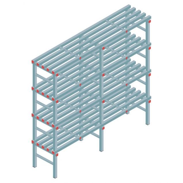 Kunststoffregal REA Euro 1900x2000x500 mm (hxbxt) 4 Ebenen