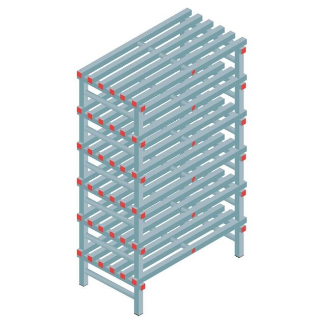Kunststoffregal REA Euro 2000x1000x600 mm (hxbxt) 6 Ebenen