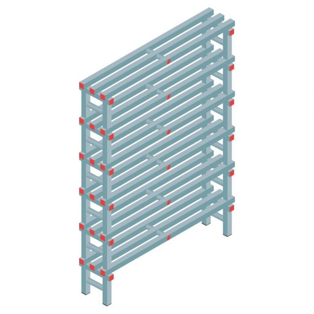 Kunststoffregal REA Euro 2000x1200x300 mm (hxbxt) 6 Ebenen