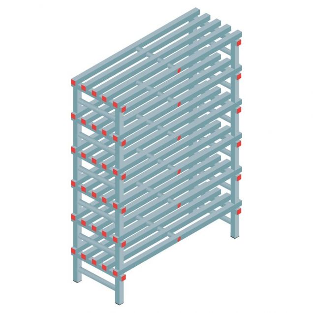 Kunststoffregal REA Euro 2000x1200x500 mm (hxbxt) 6 Ebenen