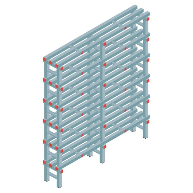 Kunststoffregal REA Euro 2000x1500x300 mm (hxbxt) 6 Ebenen