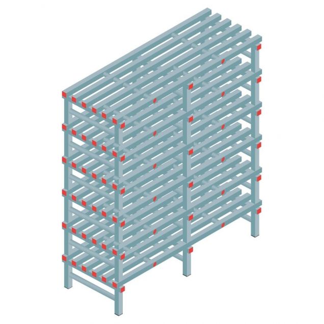 Kunststoffregal REA Euro 2000x1500x600 mm (hxbxt) 6 Ebenen