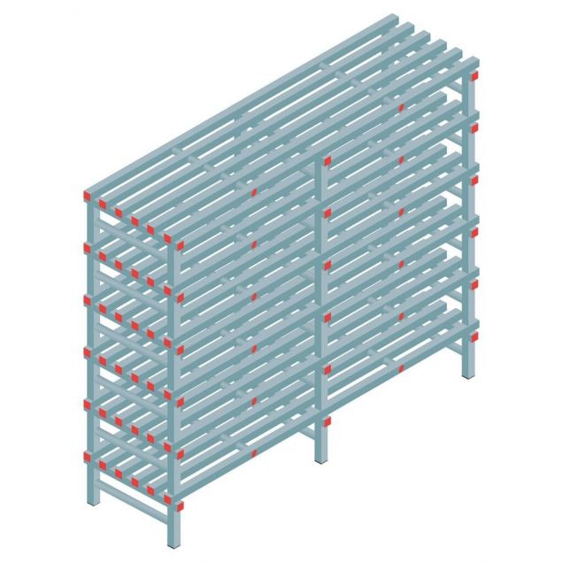Kunststoffregal REA Euro 2000x2000x600 mm (hxbxt) 6 Ebenen