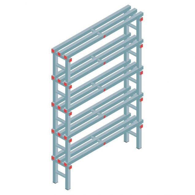 Kunststoffregal REA Euro 2050x1200x300 mm (hxbxt) 5 Ebenen