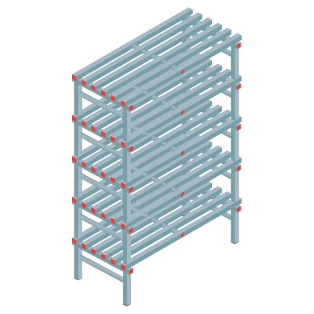 Kunststoffregal REA Euro 2050x1200x600 mm (HxBxT) 5 Ebenen