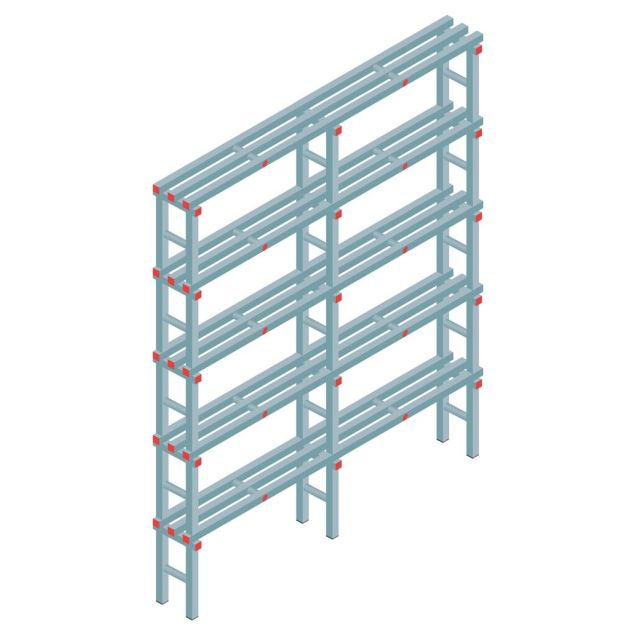 Kunststoffregal REA Euro 2050x1500x300 mm (HxBxT) 5 Ebenen